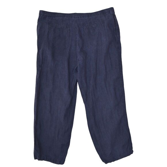 Nautica Explorer Navy 100% Linen Pants XXL Loose Coastal Resort Minimalist - Picture 3 of 10